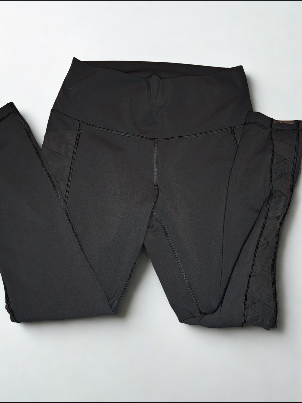 lululemon athletica Black High-Waist Leggings with Side Mesh Panels
